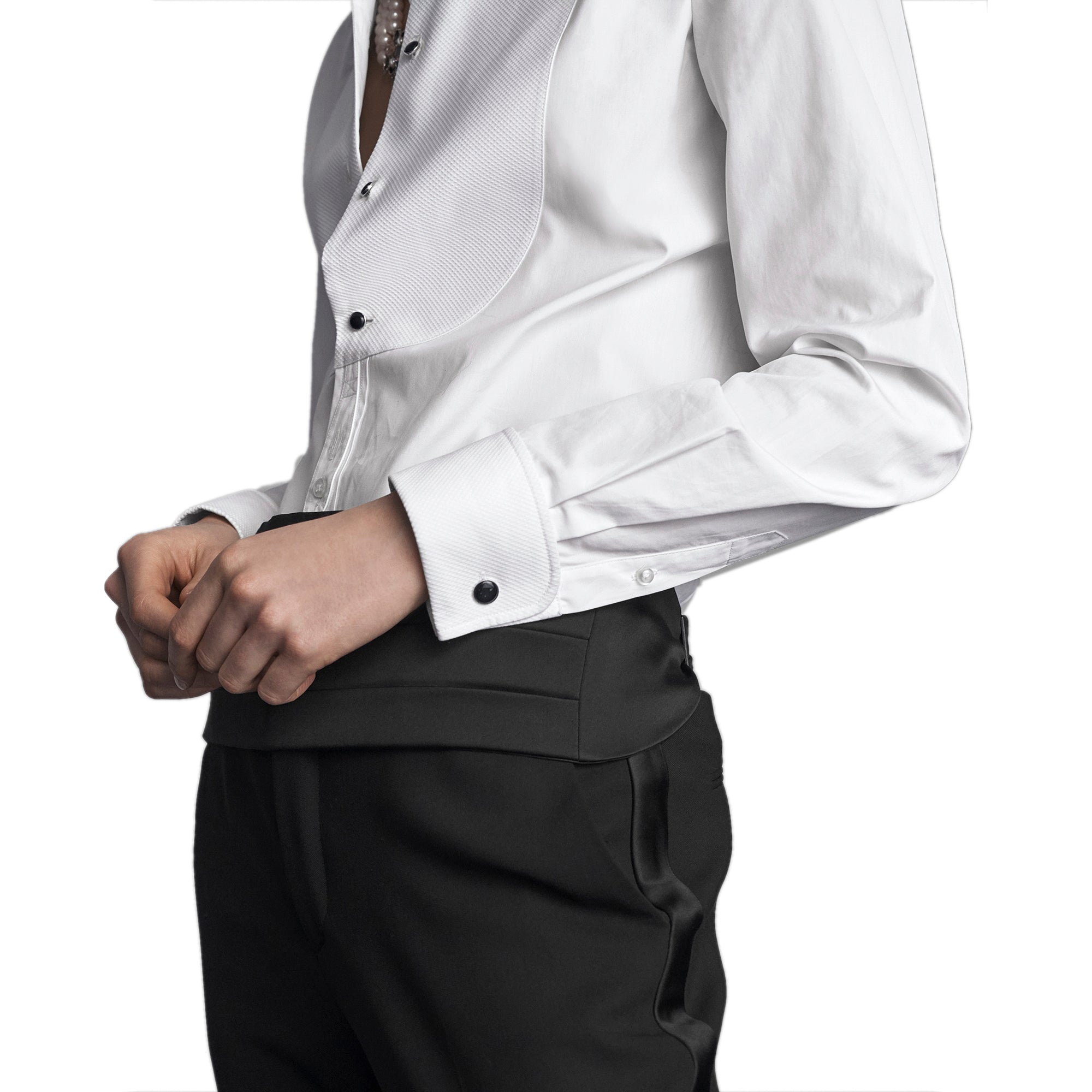 Chemise Marlie à col cassé en coton - Blanc