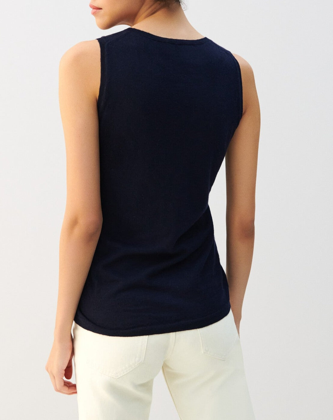 Ultra-fine cashmere tank top - Satin