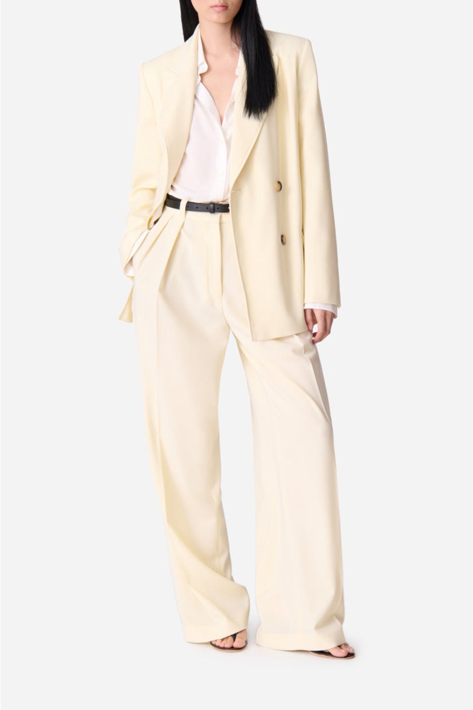 Blazer Damarys en laine mélangée - Vanille