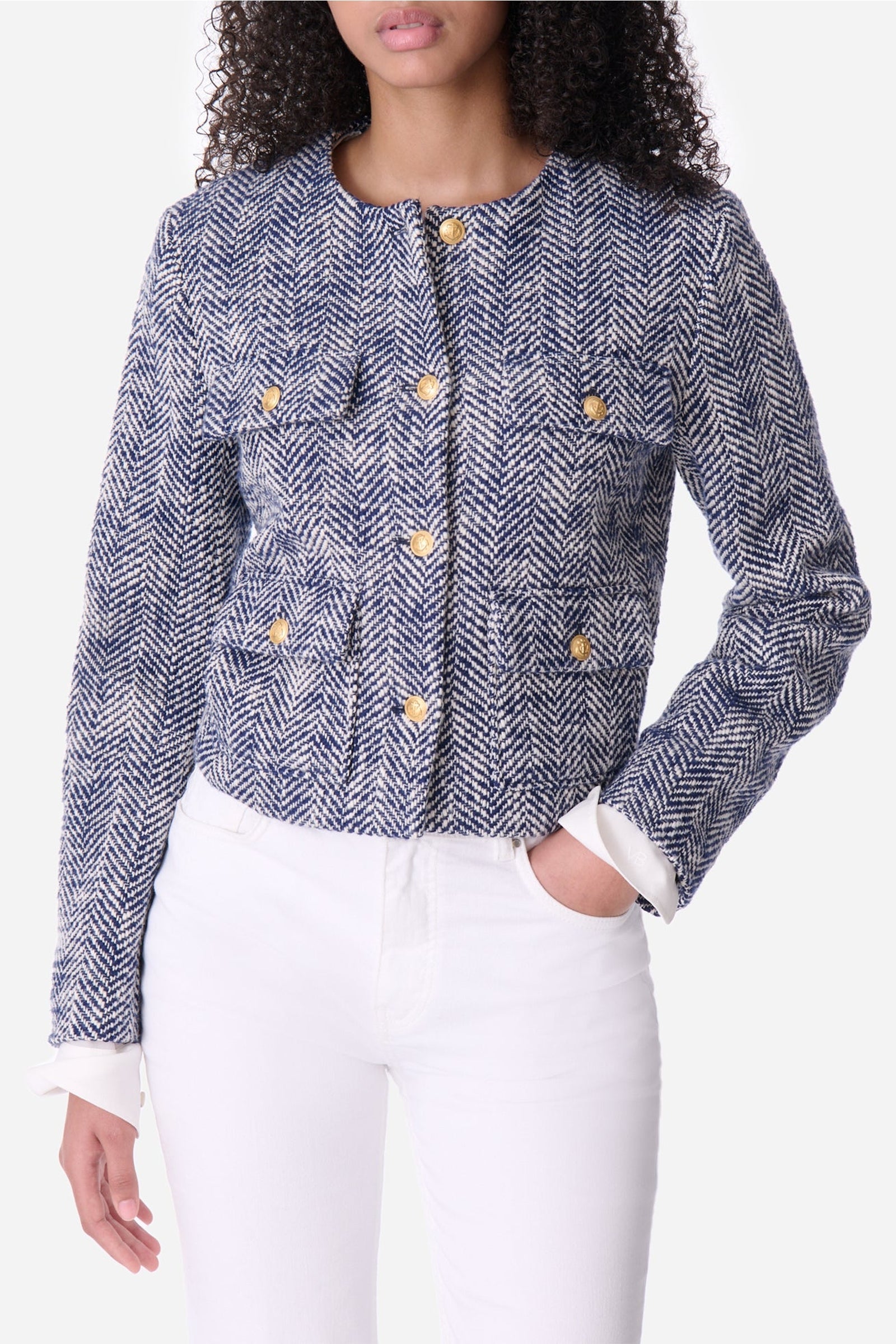 Veste Deana en tweed - Marine