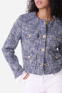 Veste Deana en tweed - Marine