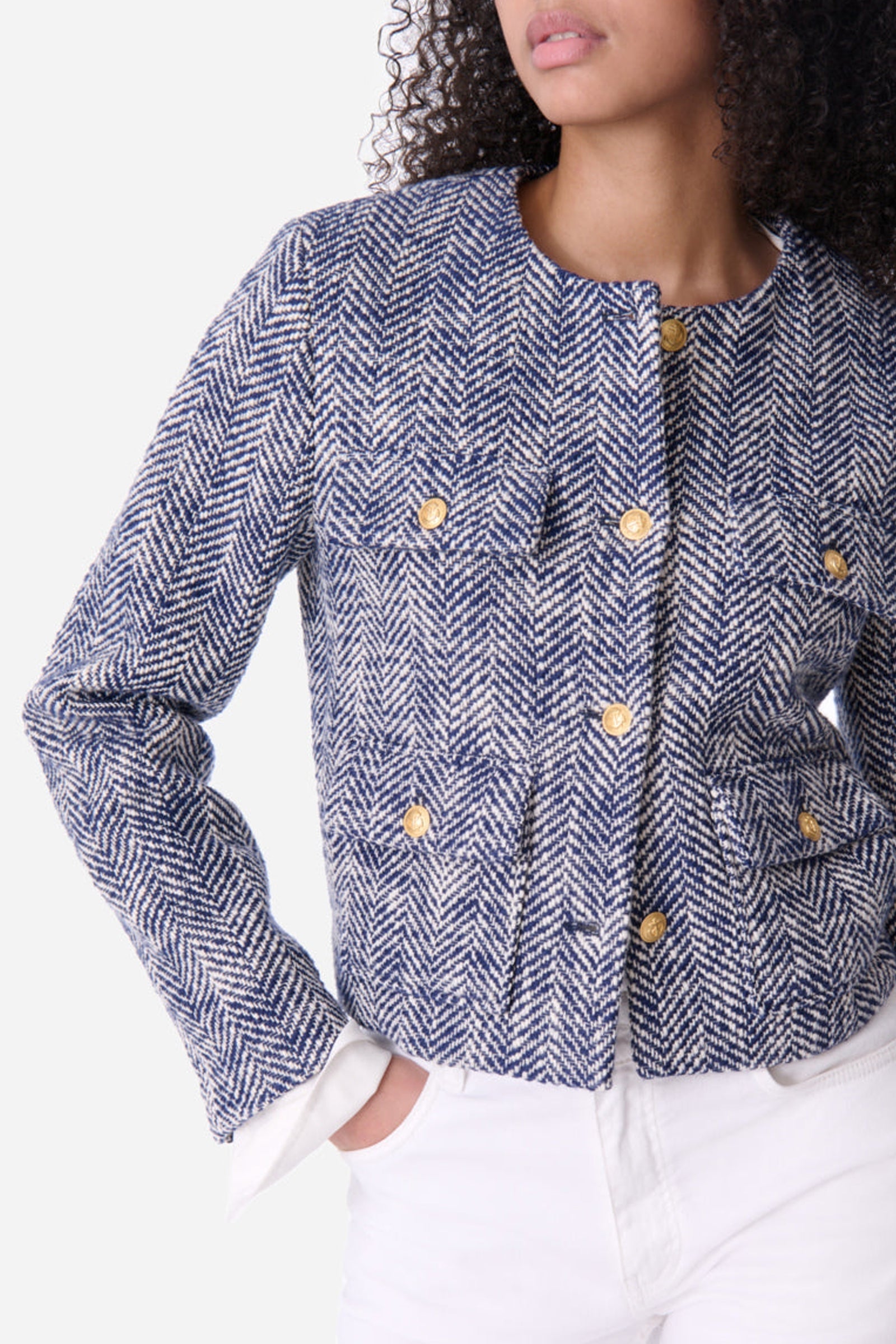 Veste Deana en tweed - Marine