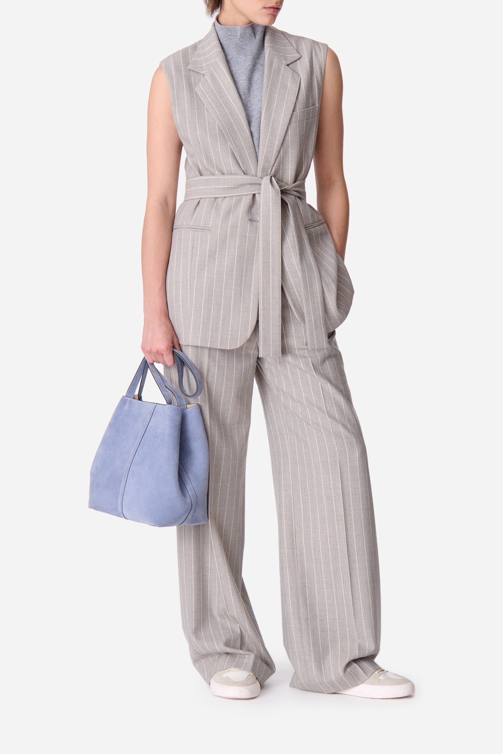 Veste sans manches Christen en laine - Gris Clair