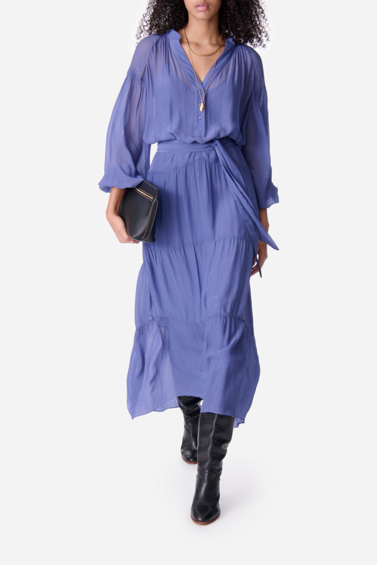 Robe longue Esthée - Hortensia