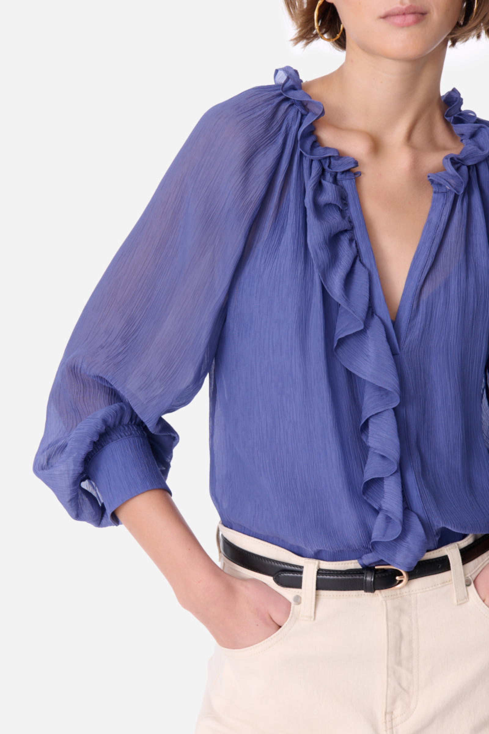 Eileen V-neck blouse - Hortensia