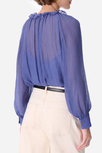 Blouse à col V Eileen - Hortensia