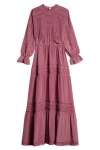Robe longue Dessie en soie - Blush