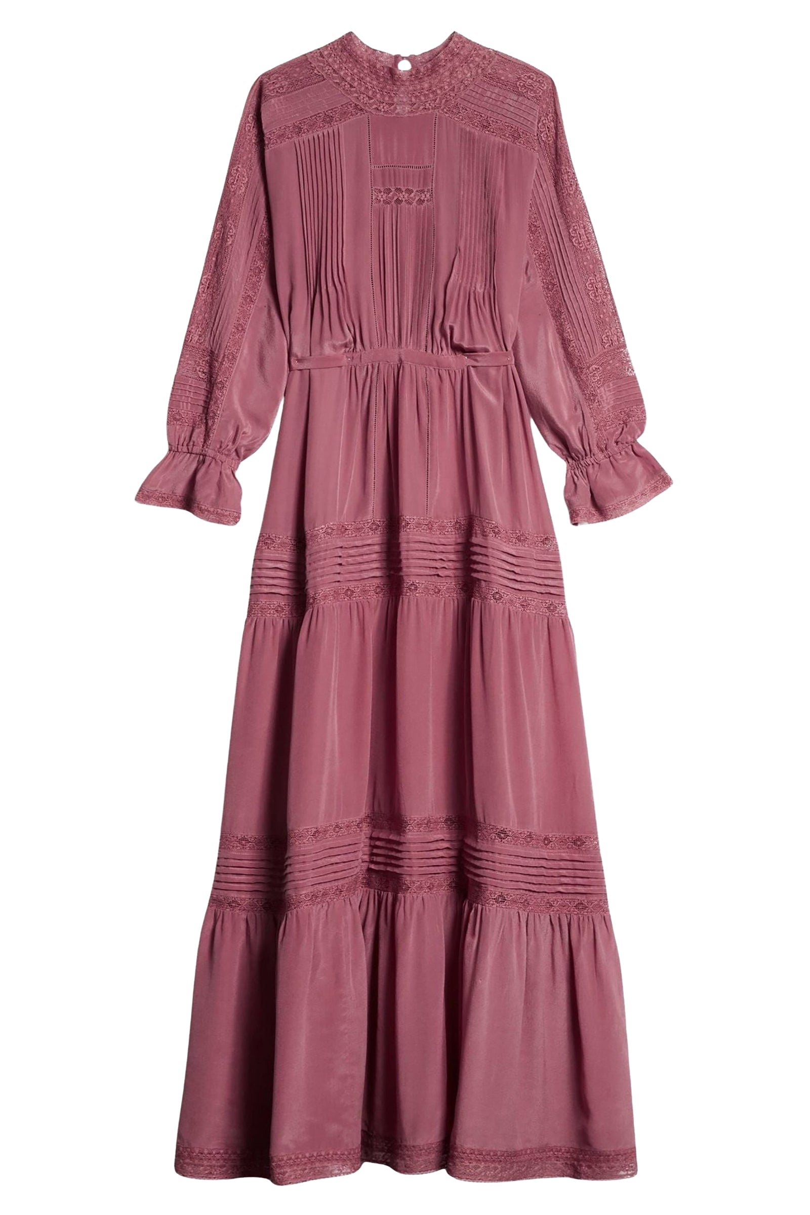 Robe longue Dessie en soie - Blush