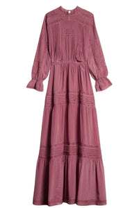 Robe longue Dessie en soie - Blush