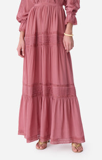 Robe longue Dessie en soie - Blush