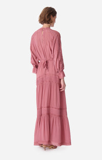 Robe longue Dessie en soie - Blush