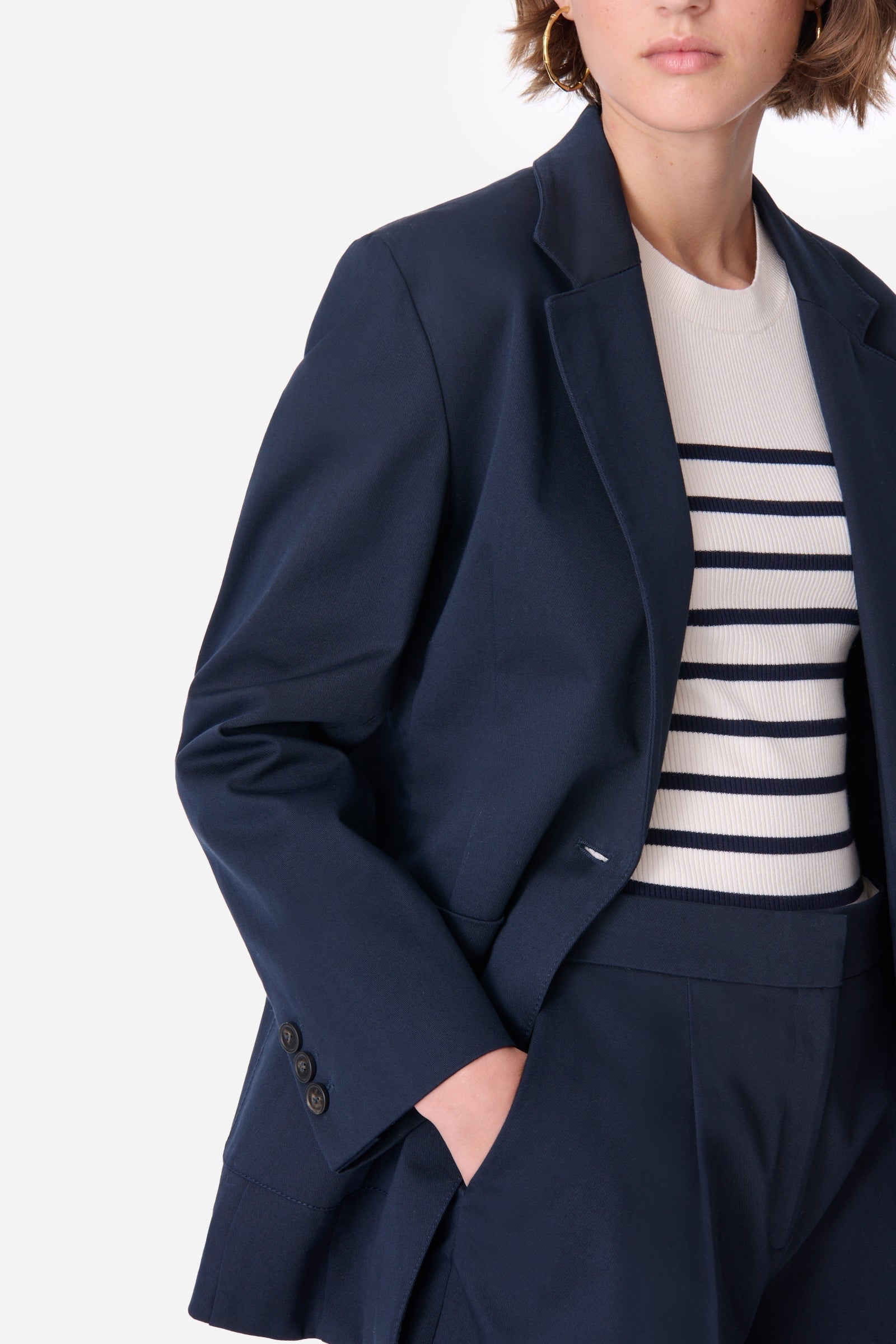 Caline straight-cut blazer - Navy