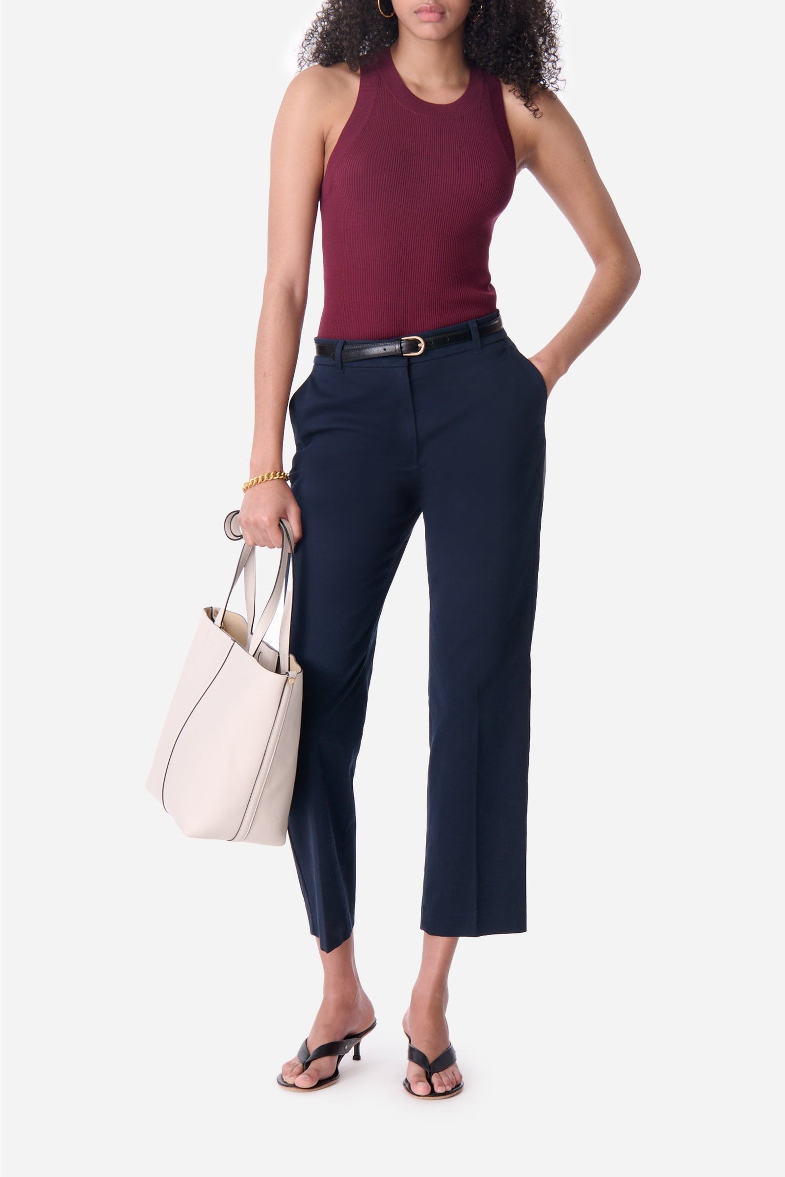 Pantalon droit taille midi Dandy - Marine