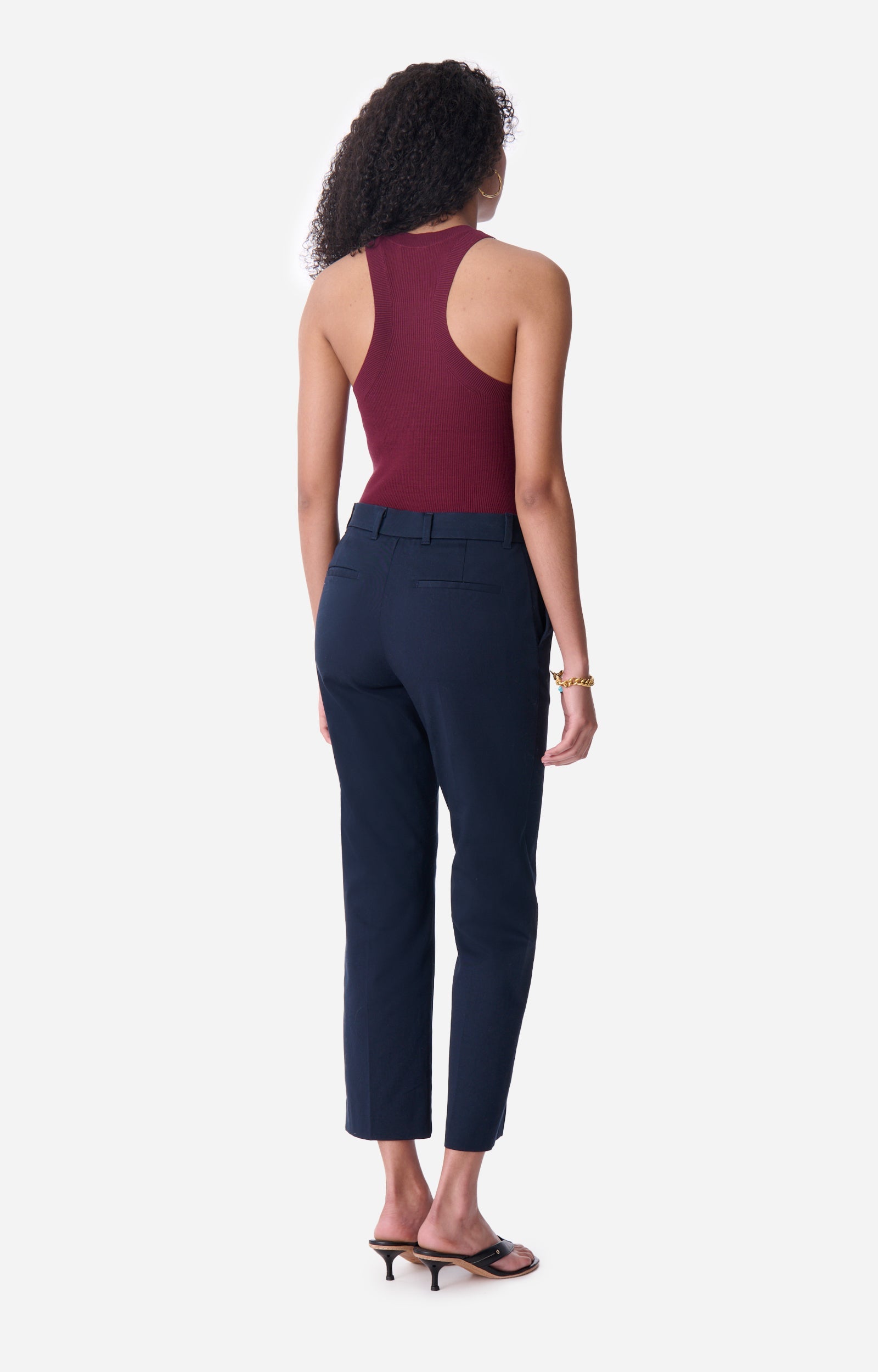Pantalon droit taille midi Dandy - Marine