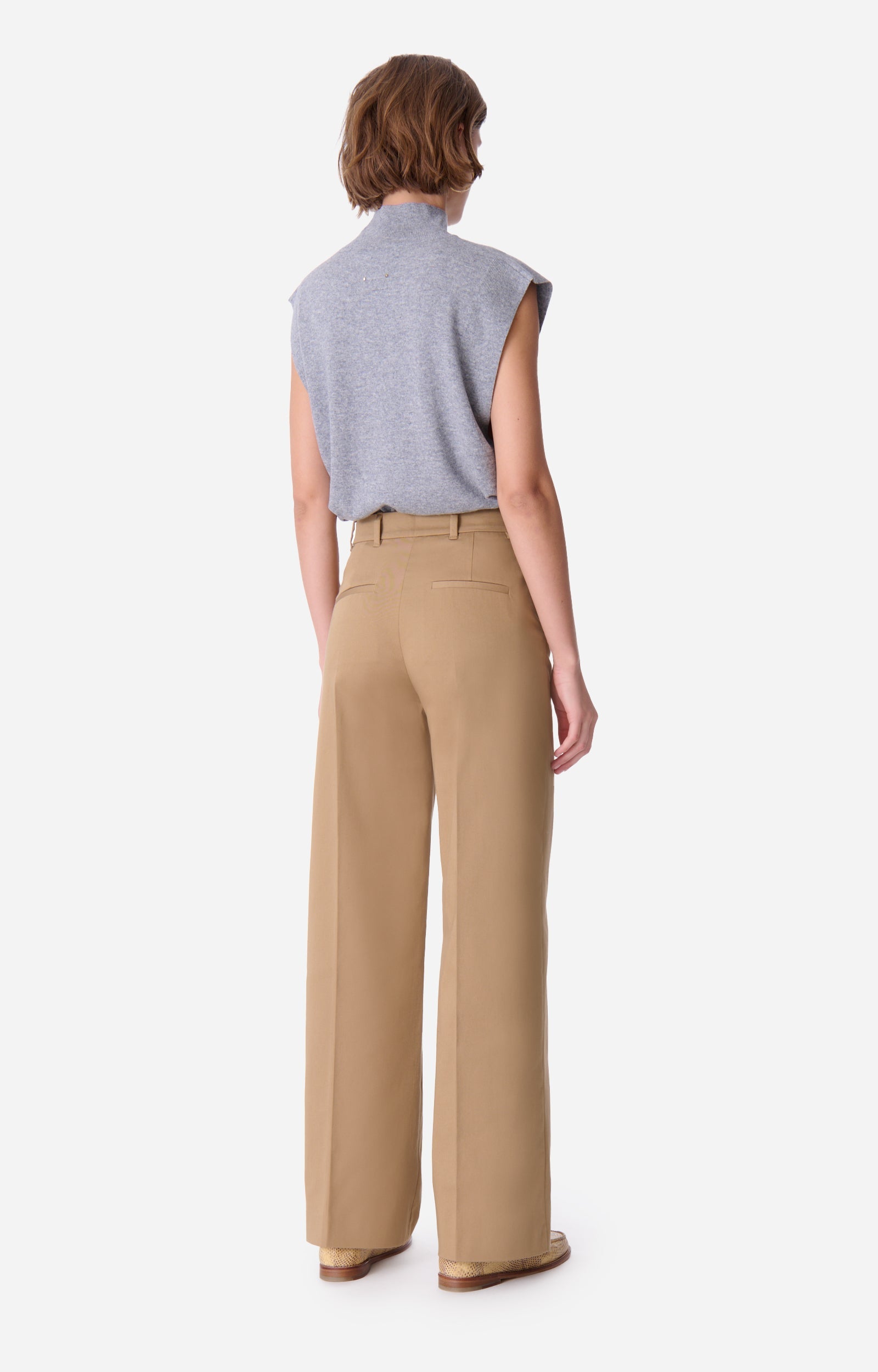 Pantalon droit taille midi Dulce - Vert Safari
