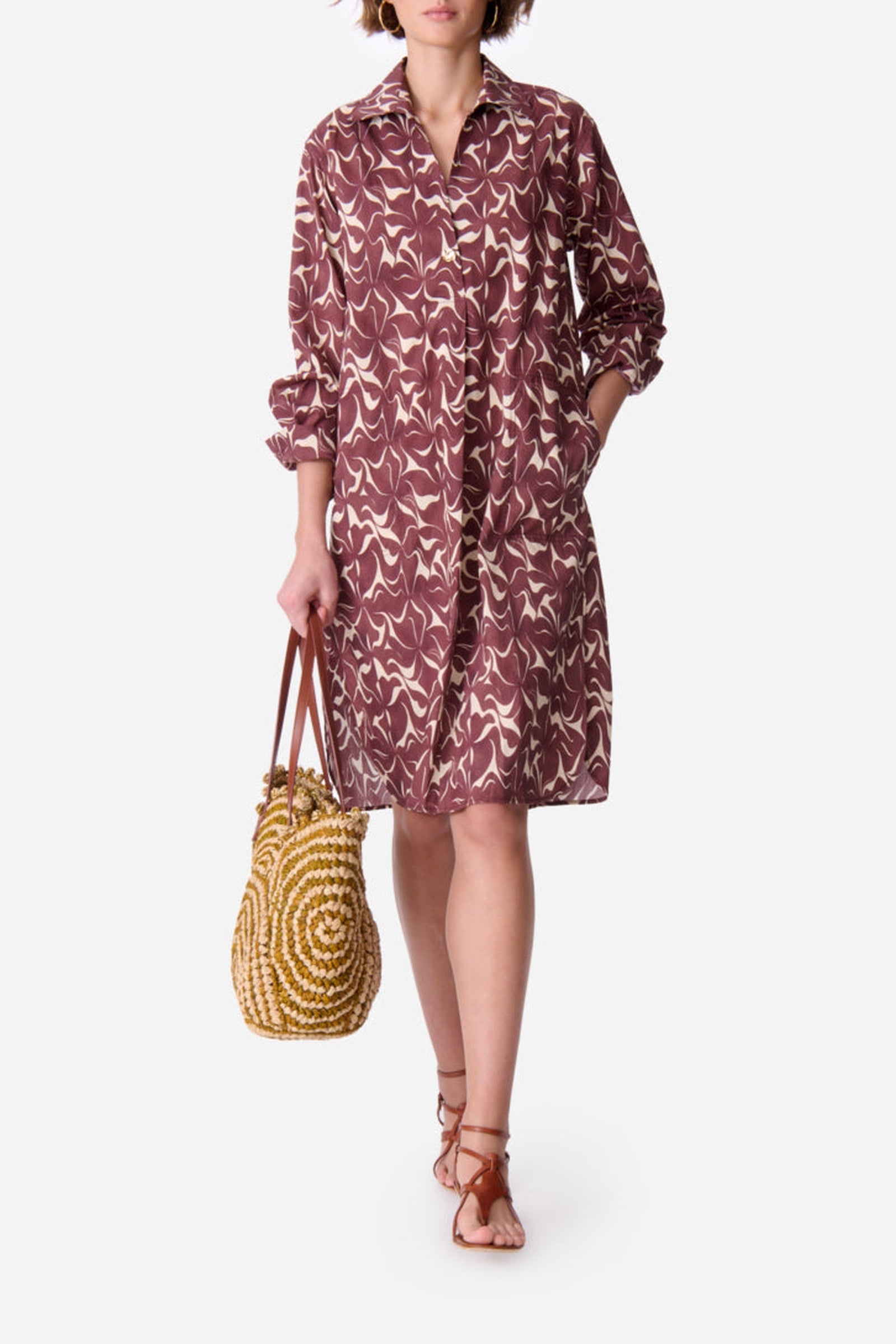 Robe midi Chemise Elora - Brun