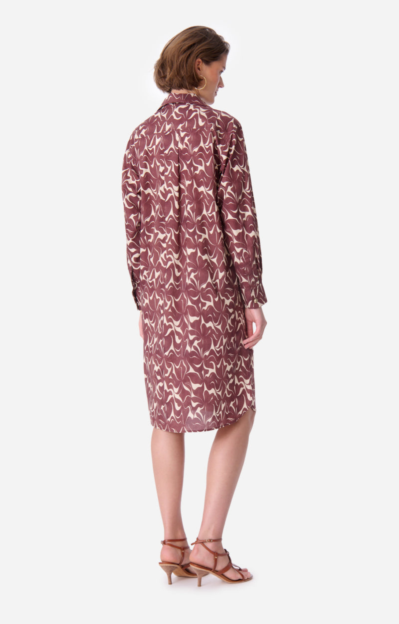 Robe midi Chemise Elora - Brun