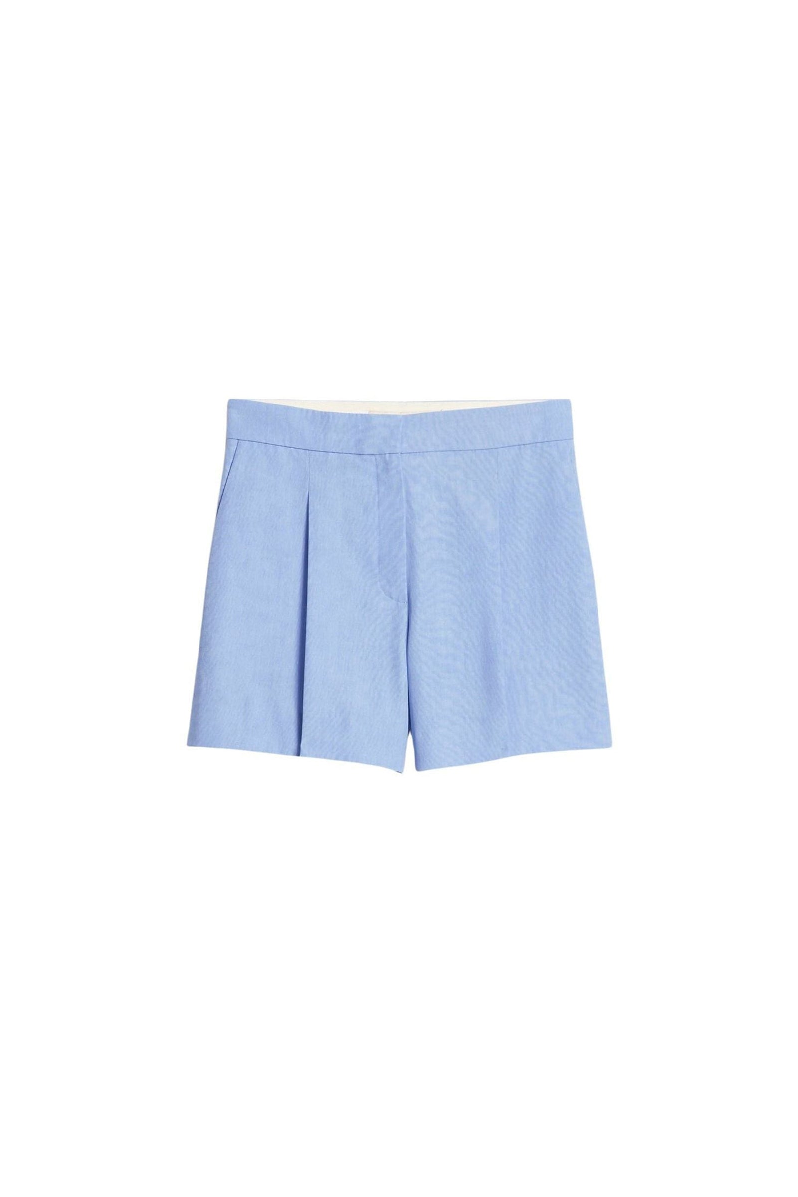 Short Elisam en lin mélangé - Blanc & Bleu