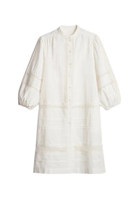 Robe midi boutonnée - Blanc
