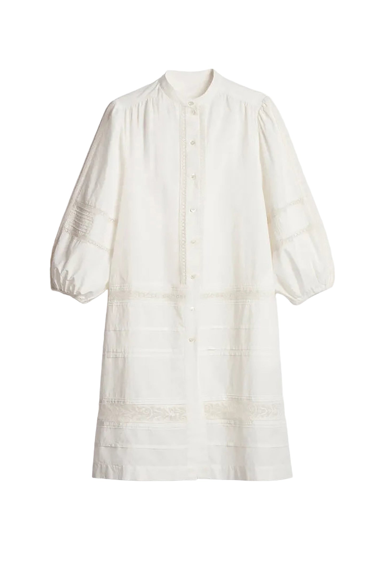 Robe midi boutonnée - Blanc