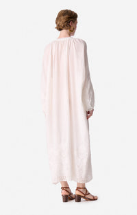Robe longue ceinturée - Écru