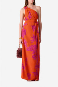 Robe longue asymétrique - Orange