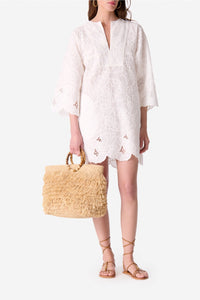 Robe courte en dentelle - Blanc