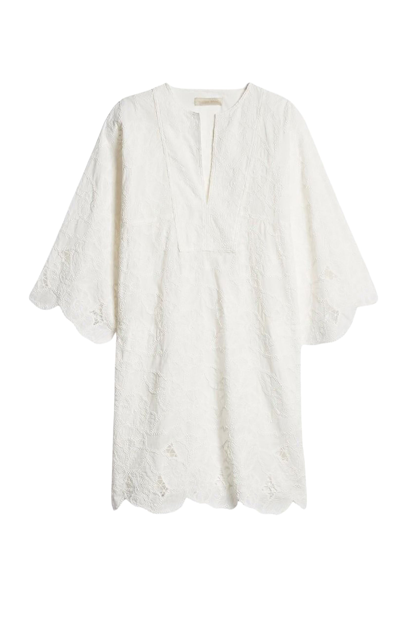 Robe courte en dentelle - Blanc