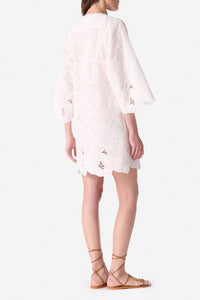 Robe courte en dentelle - Blanc