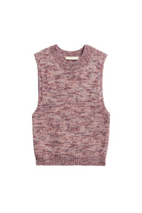Pull sans manches Eloise en laine - Lilas