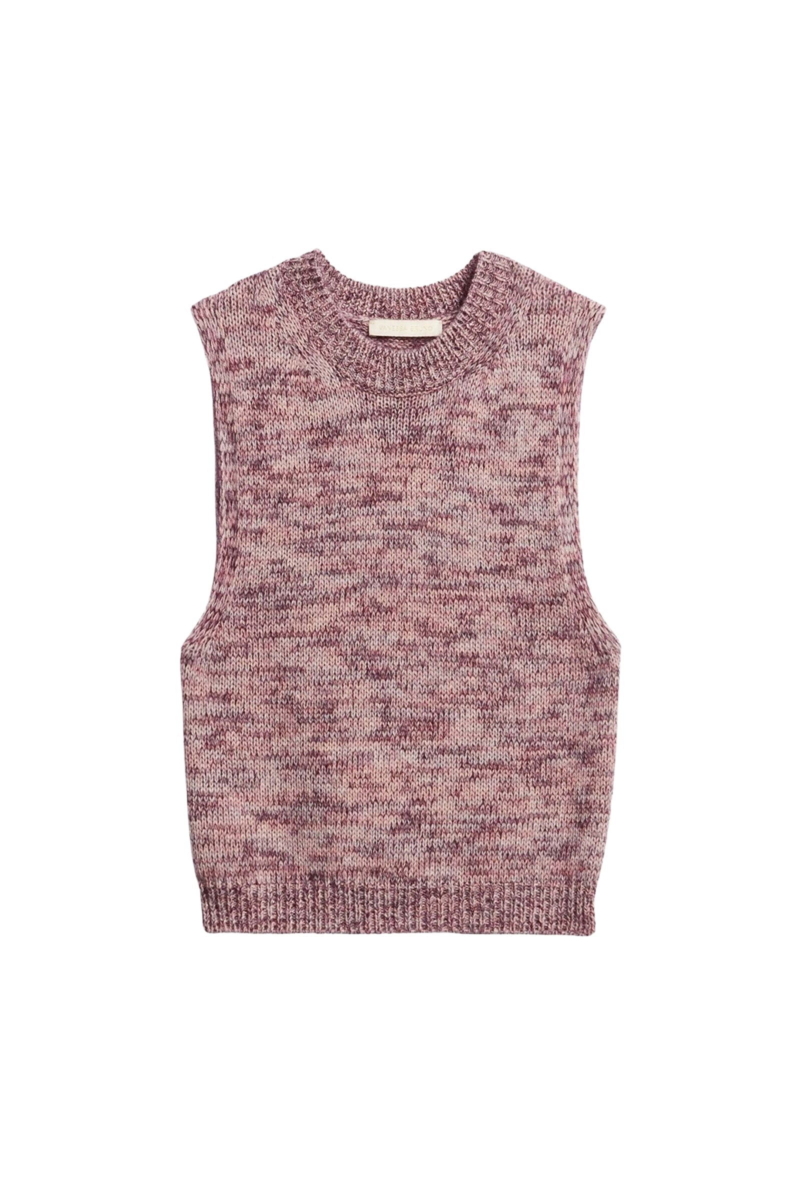 Pull sans manches Eloise en laine - Lilas
