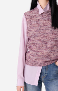 Pull sans manches Eloise en laine - Lilas