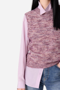 Pull sans manches Eloise en laine - Lilas