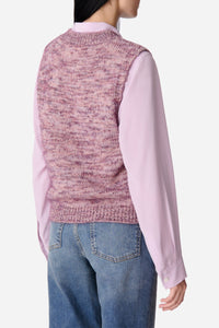 Pull sans manches Eloise en laine - Lilas