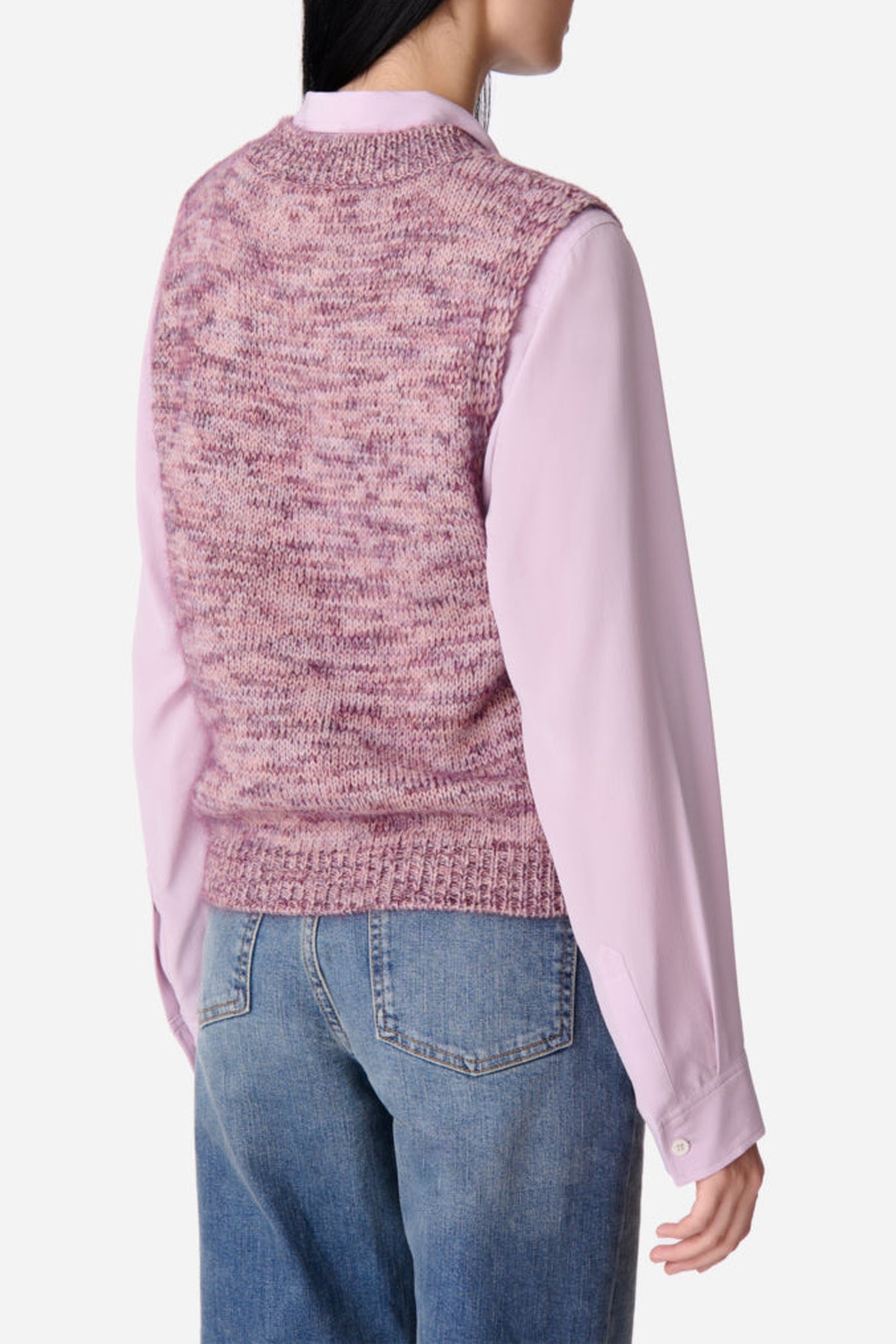 Pull sans manches Eloise en laine - Lilas