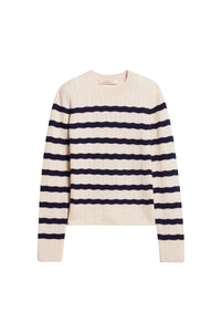 Pull Estelle en laine - Écru & Marine