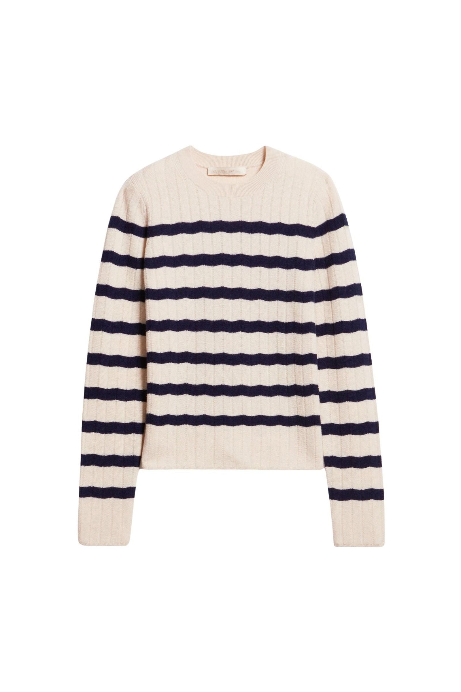 Pull Estelle en laine - Écru & Marine