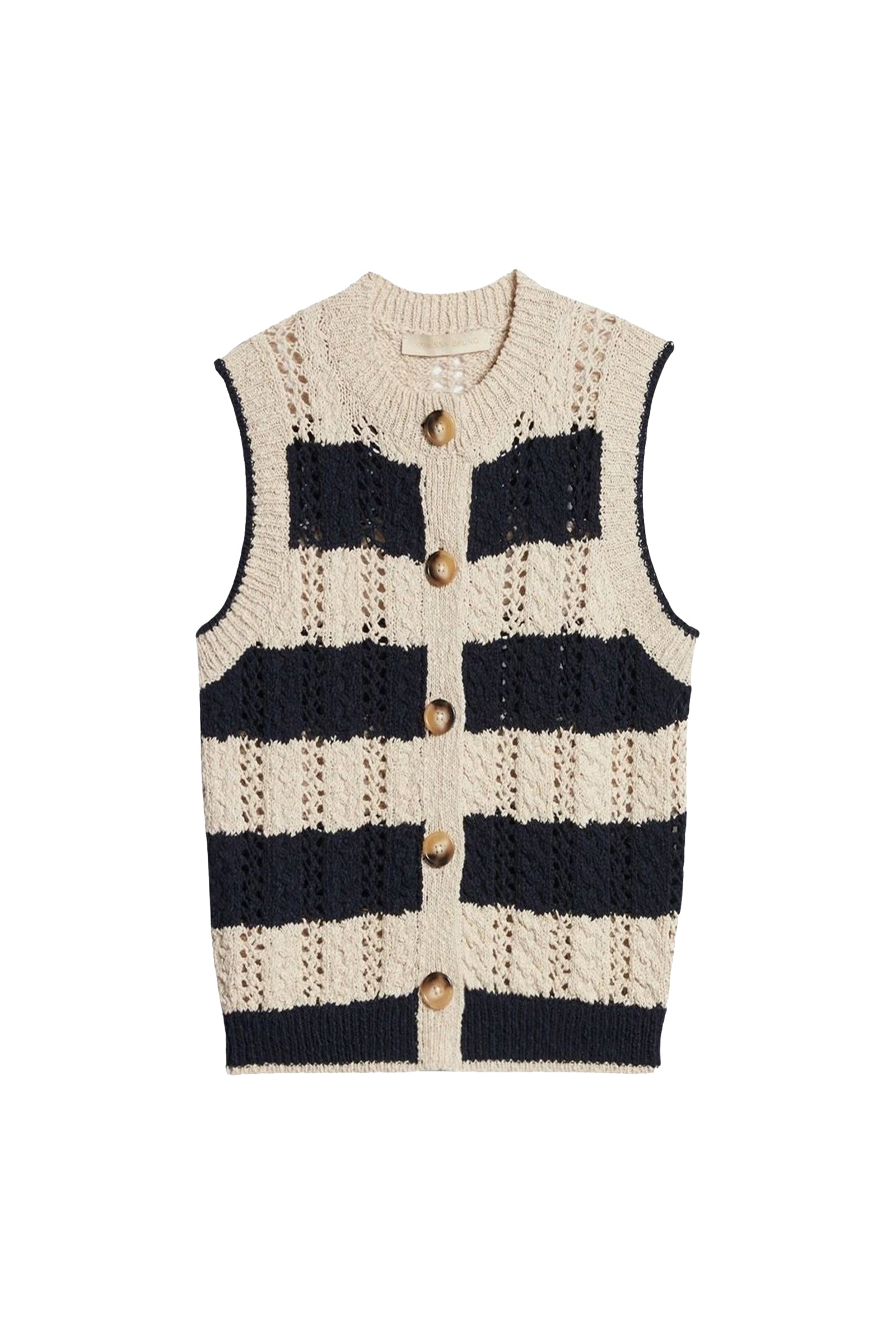 Gilet sans manches Elberta - Écru & Marine