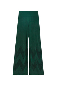 Pantalon large à détails ajourés - Vert Bouteille