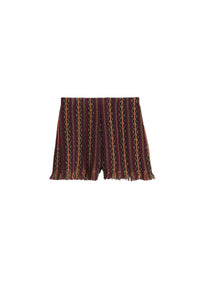 Short taille haute à fanges - Aubergine