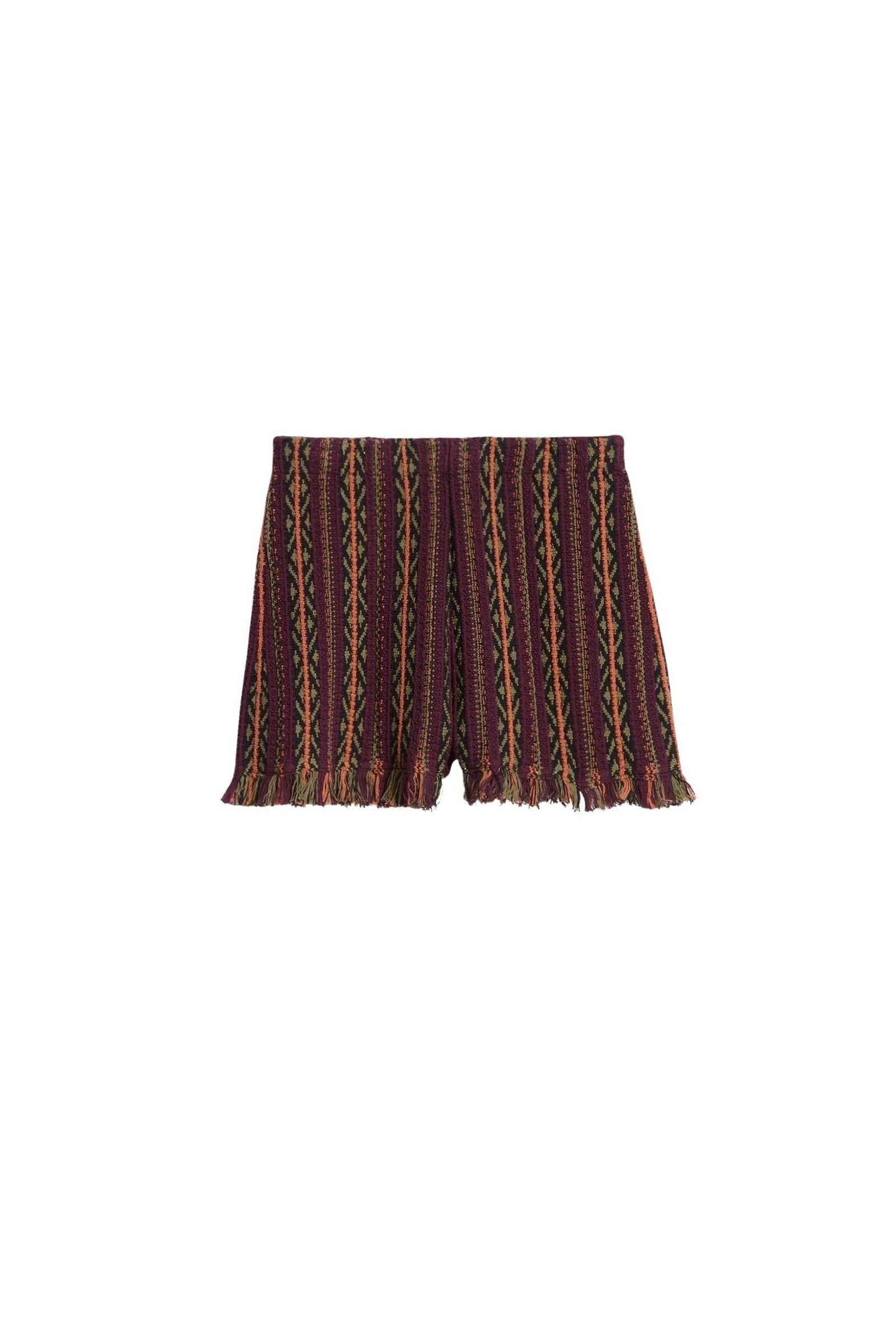 Short taille haute à fanges - Aubergine
