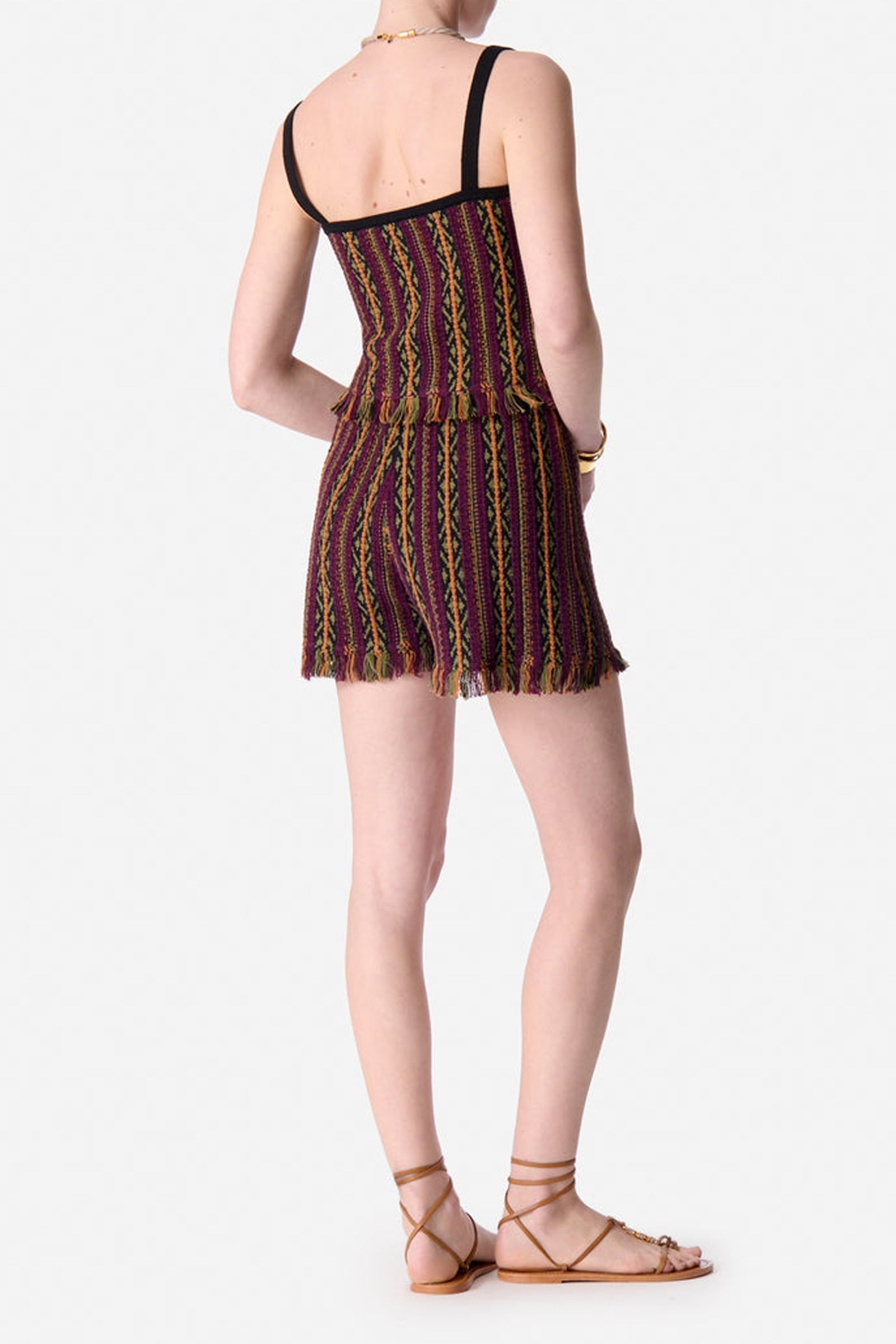 Short taille haute à fanges - Aubergine