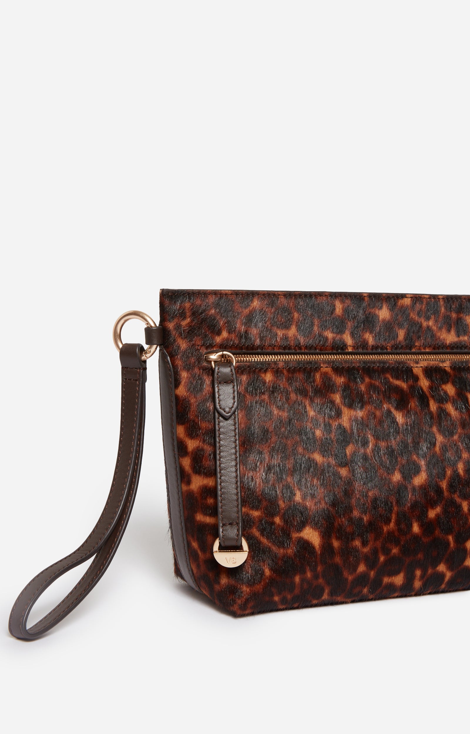 Pochette zippée Daily en cuir - Fauve