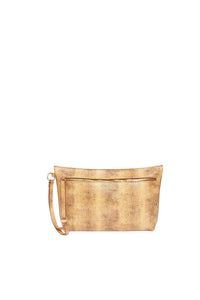 Pochette zippée Daily en cuir - Blé