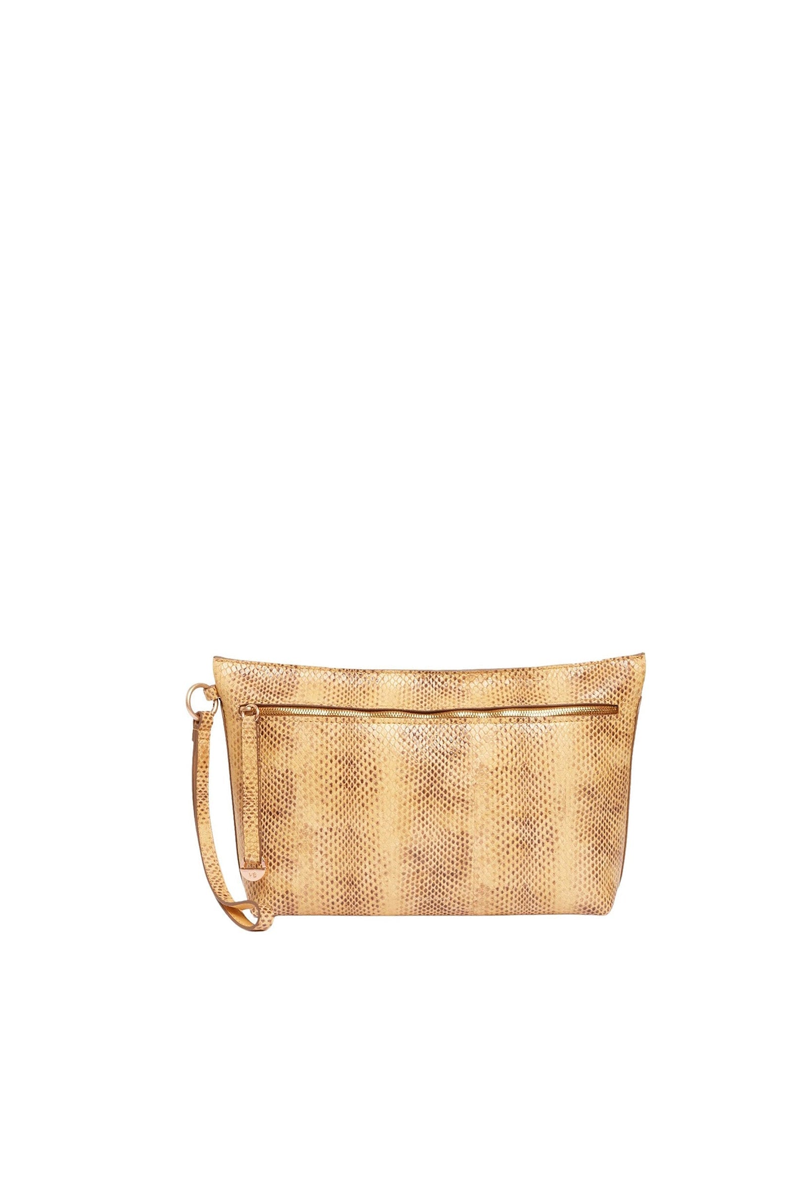Pochette zippée Daily en cuir - Blé