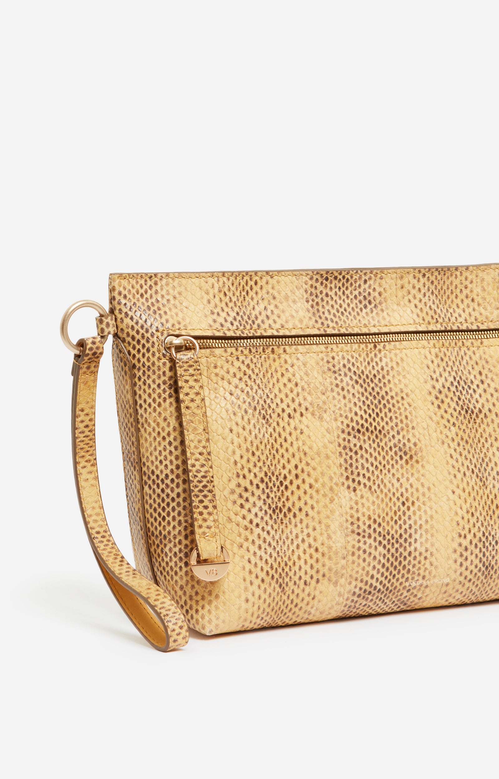 Pochette zippée Daily en cuir - Blé