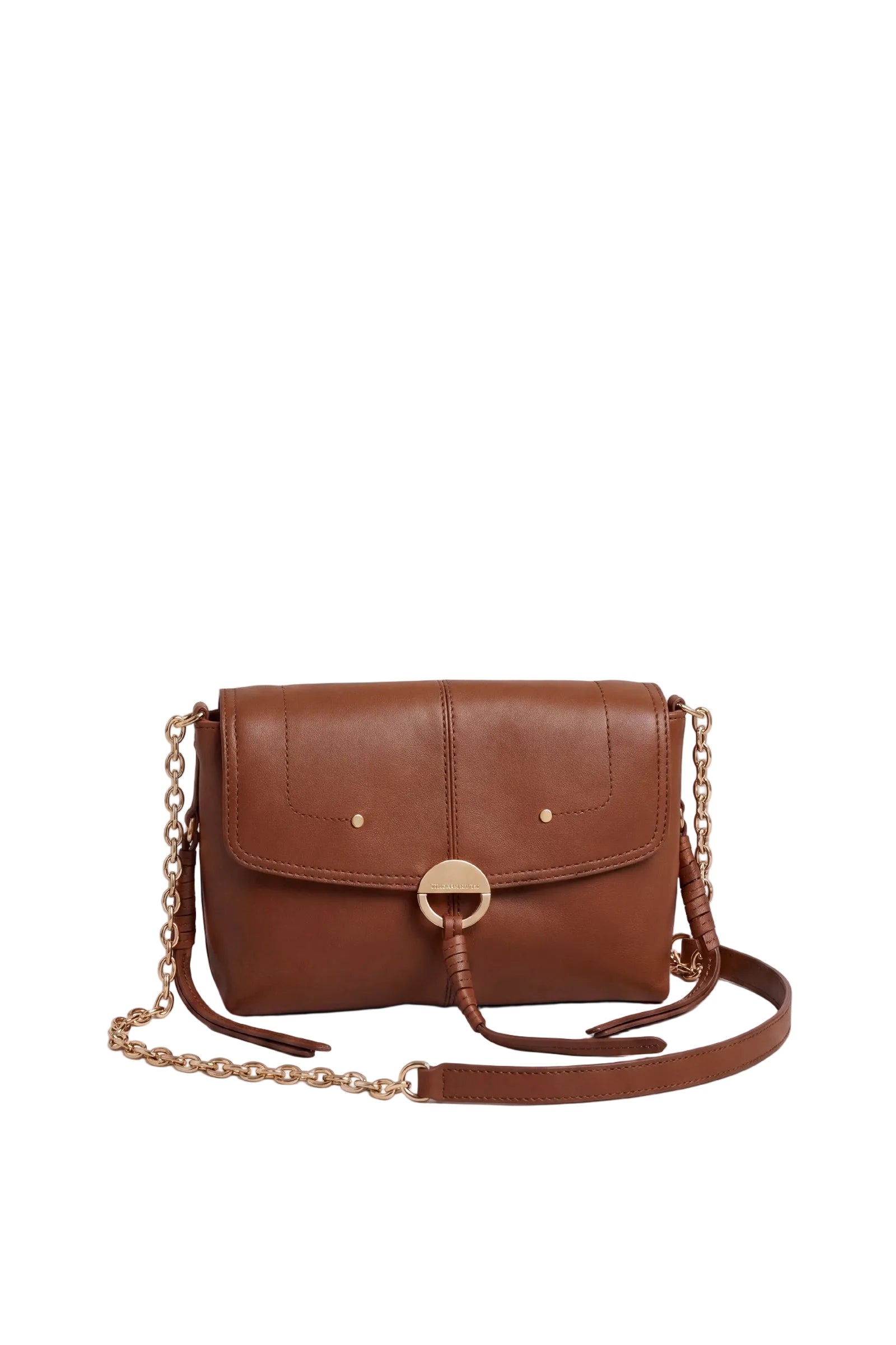 Othilia leather flap bag - Biscuit