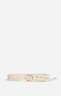 Ceinture Ecru En Cuir 45MM