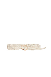 45mm leather belt - Ecru