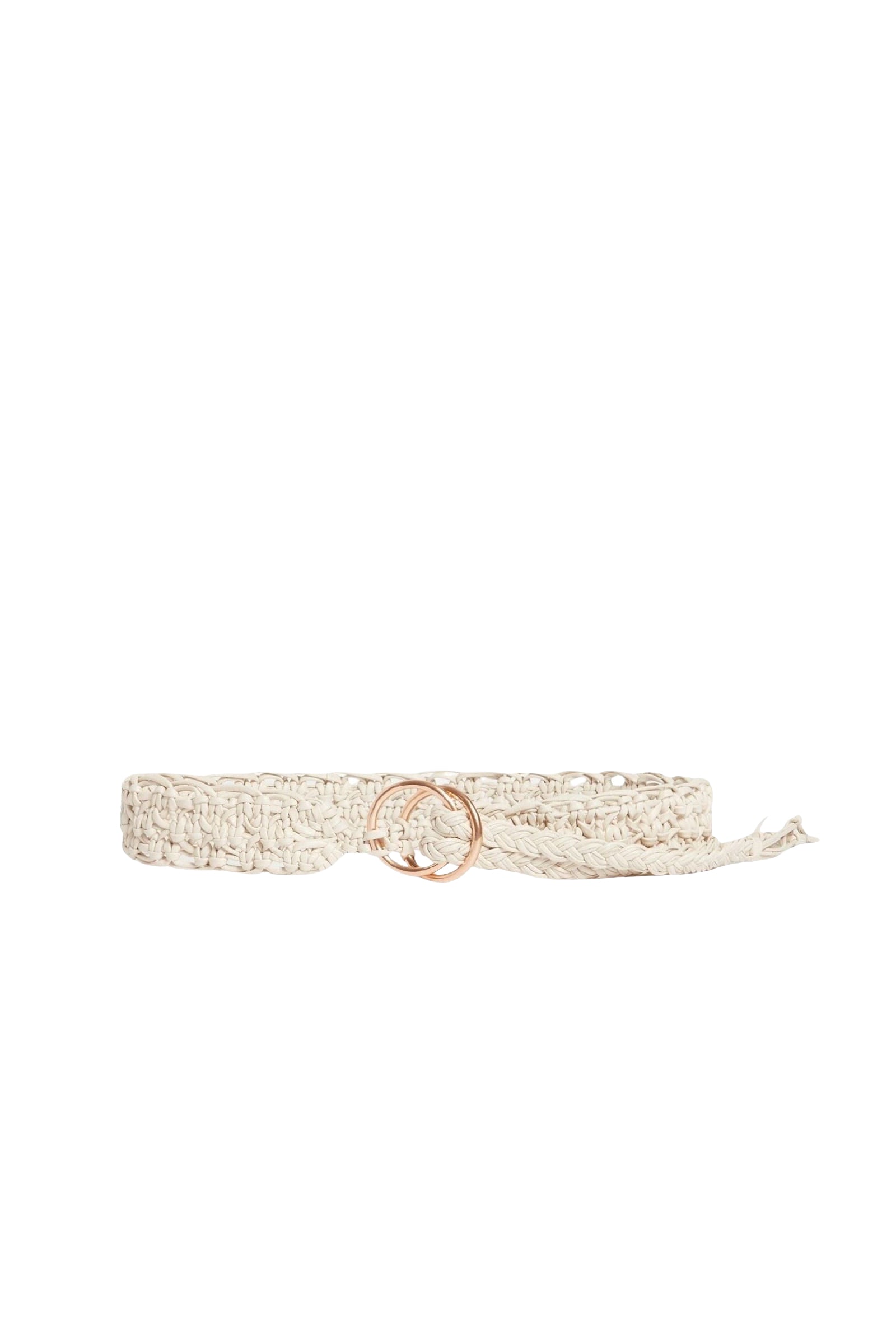 45mm leather belt - Ecru